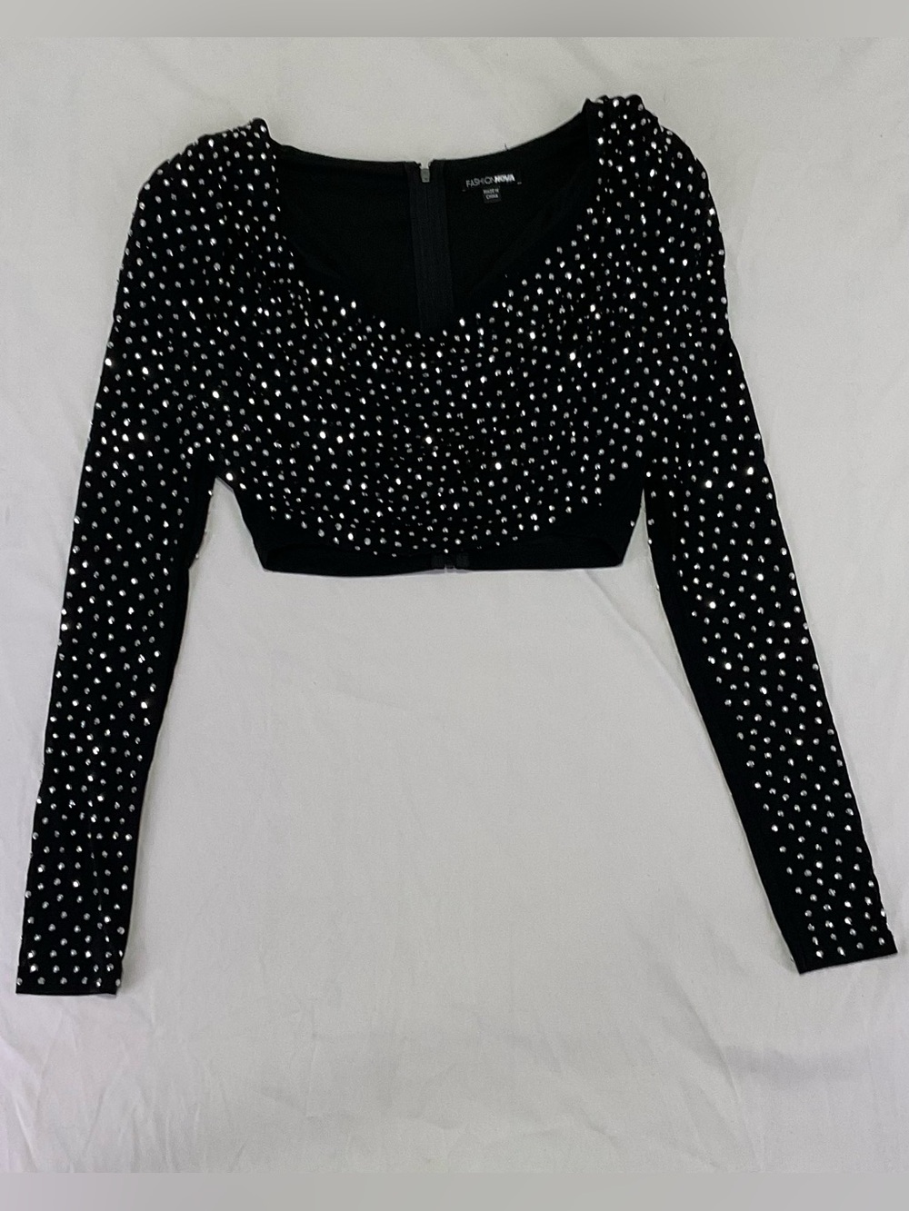Fashion Nova Sparkly Top with Cowl Neck size M